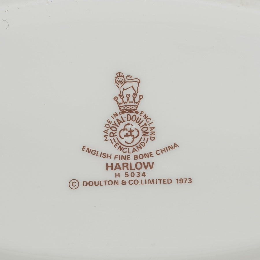 ROYAL DOULTON Harlow H5034 Gravy Boat & Stand L9"