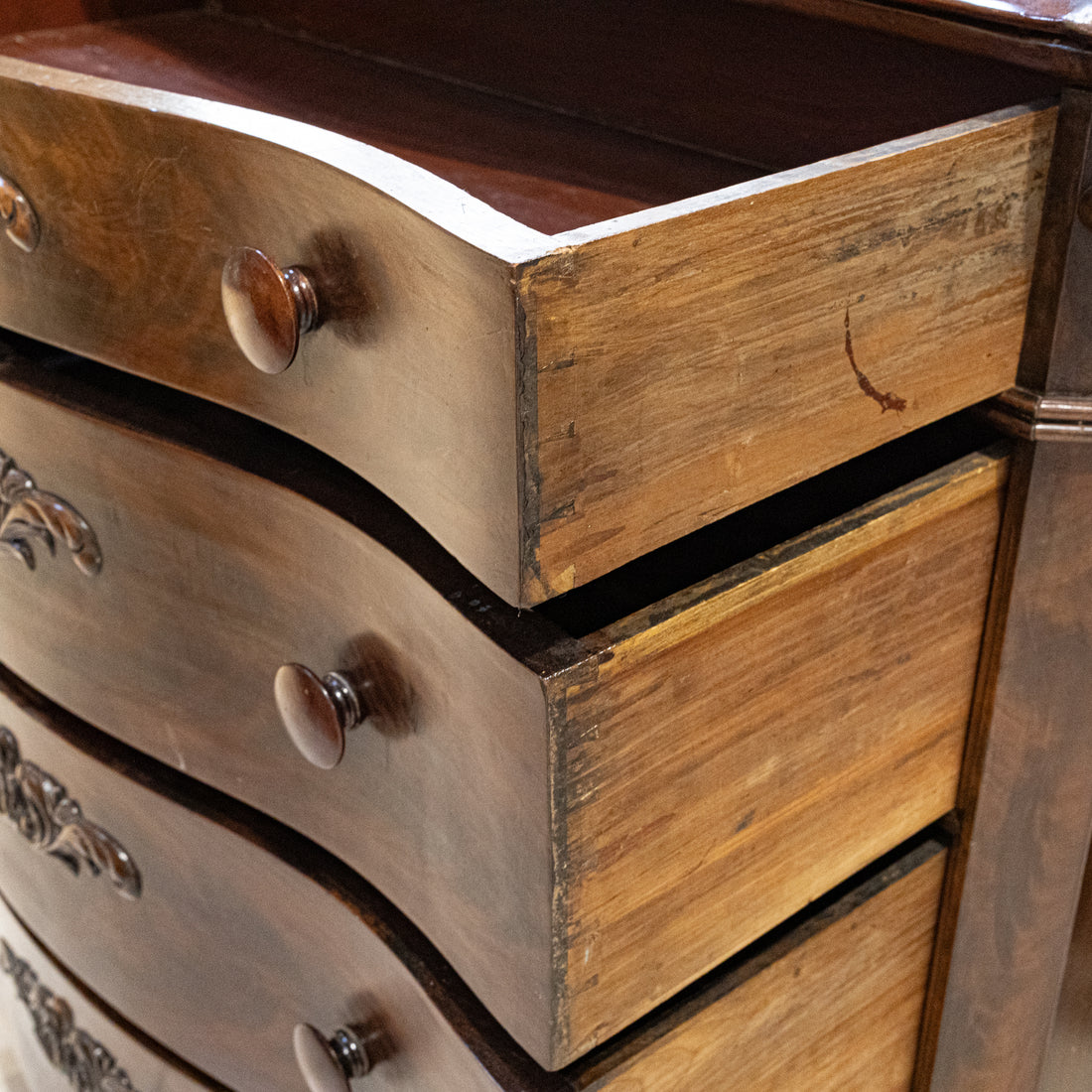 Vintage Mahogany Breakfront Dresser