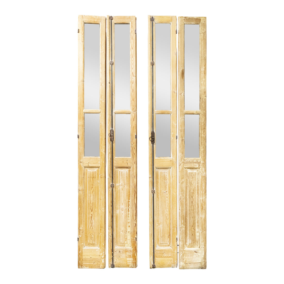4 Vintage Pine Doors w/Mirrors