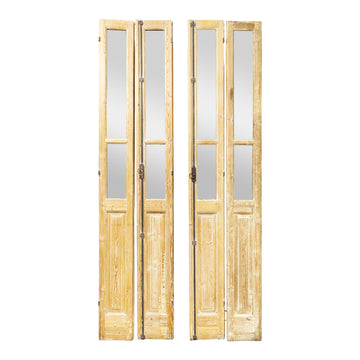4 Vintage Pine Doors w/Mirrors