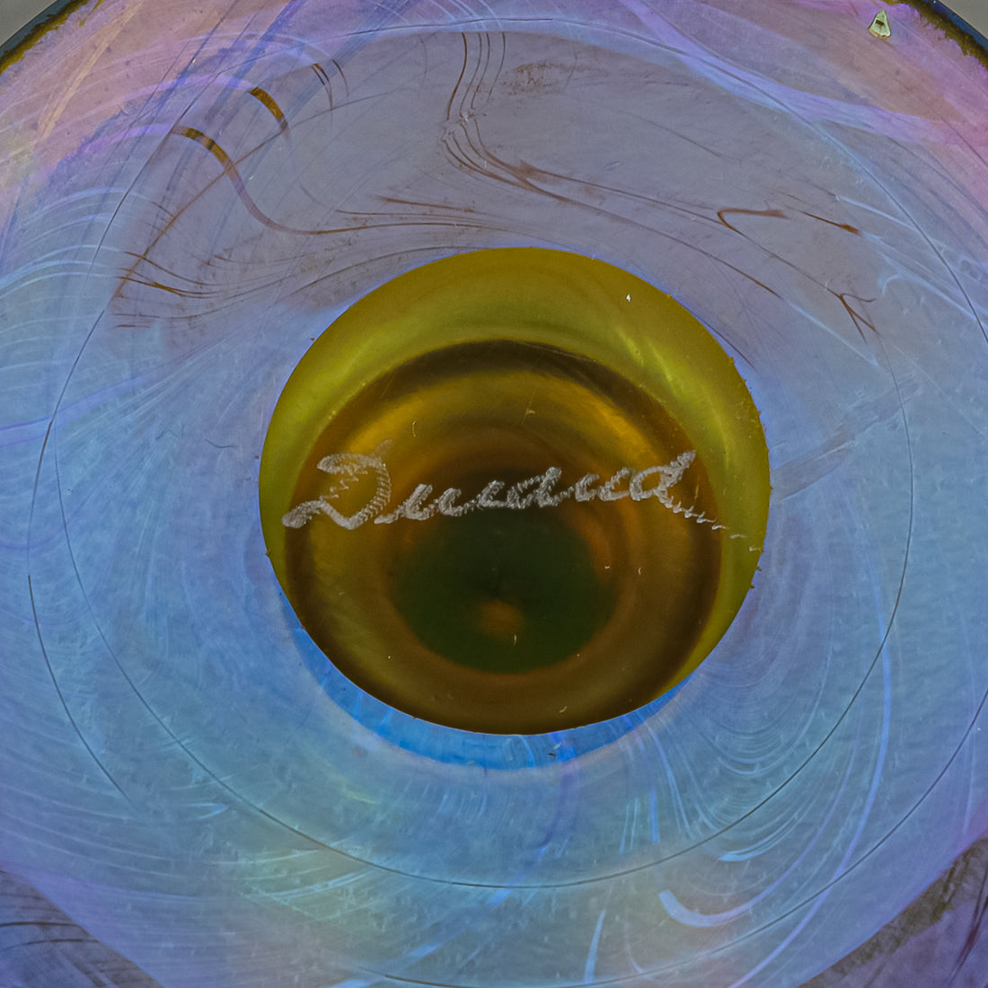 DURAND King Tut Art Glass Covered Jar Signed