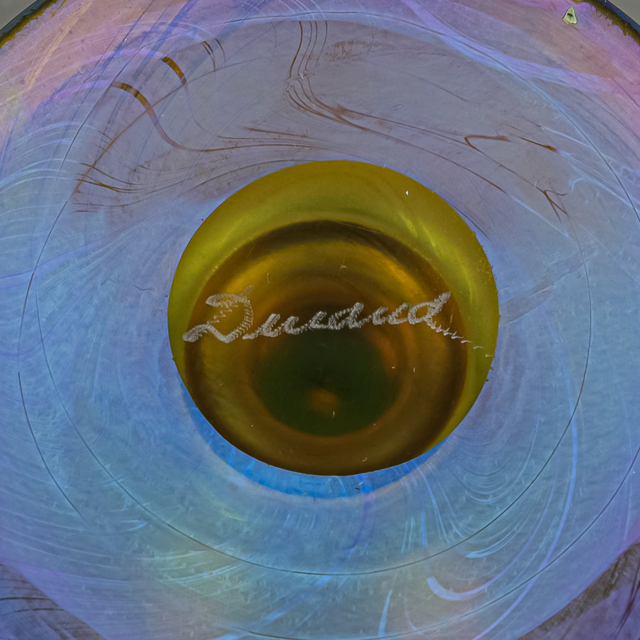 DURAND King Tut Art Glass Covered Jar Signed