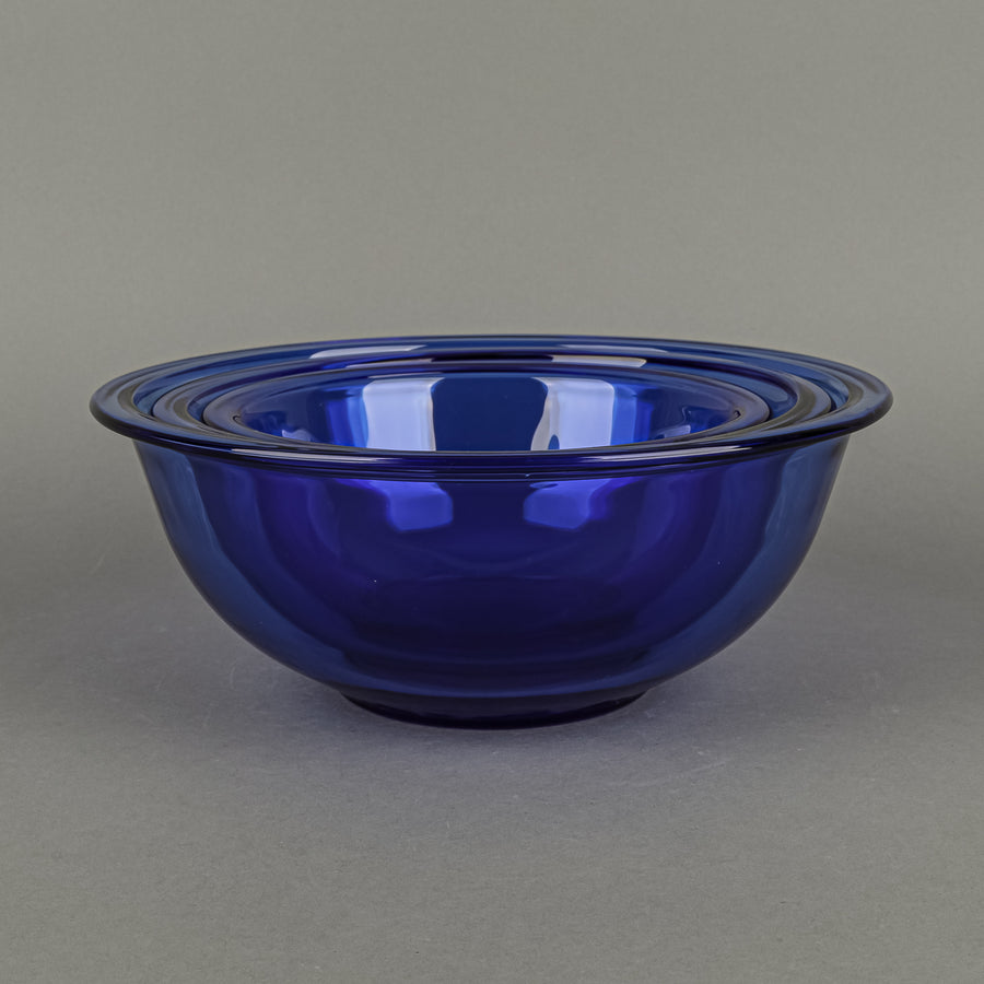 PYREX Blue Glass Nesting Mixing Bowls Set of 3
