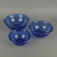 PYREX Blue Glass Nesting Mixing Bowls Set of 3