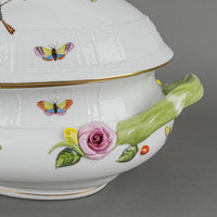 HEREND Rothschild Bird Lidded Soup Tureen Branch Handle
