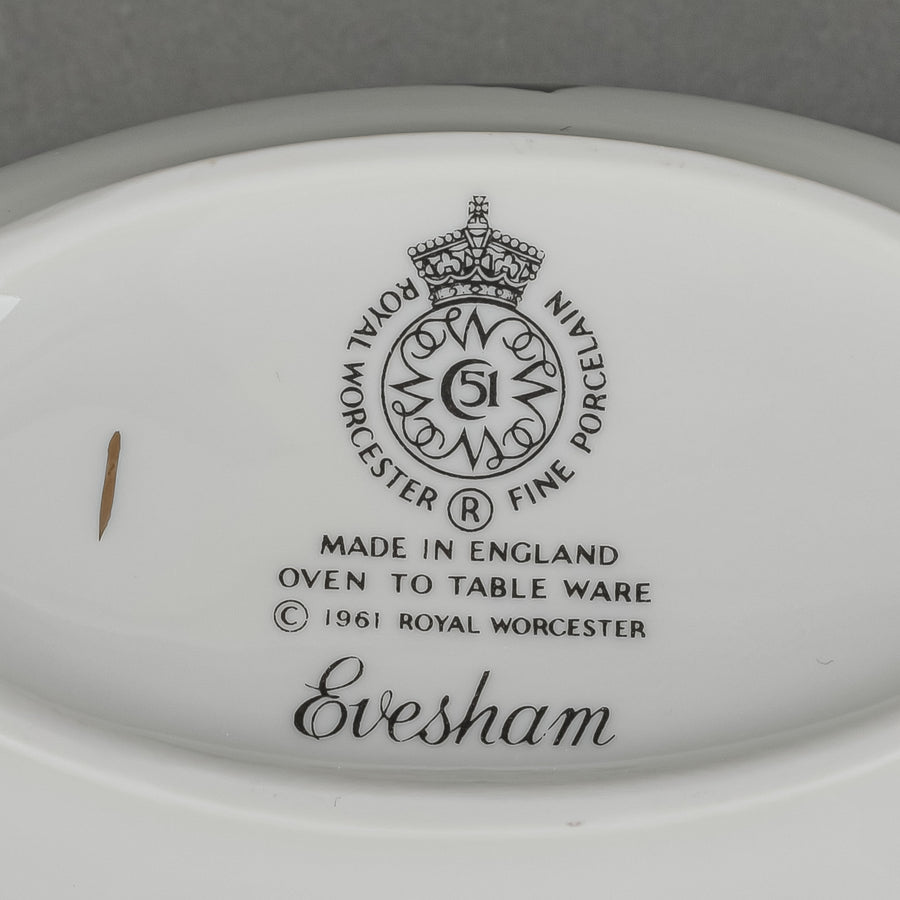 ROYAL WORCESTER Evesham Gravy Boat And Stand With Ladle