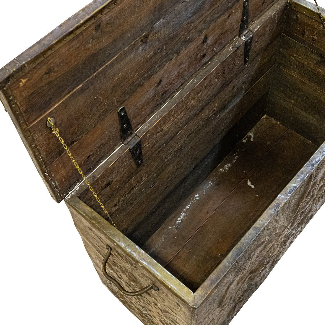 Vintage Brass Clad Kindling Box