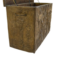 Vintage Brass Clad Kindling Box