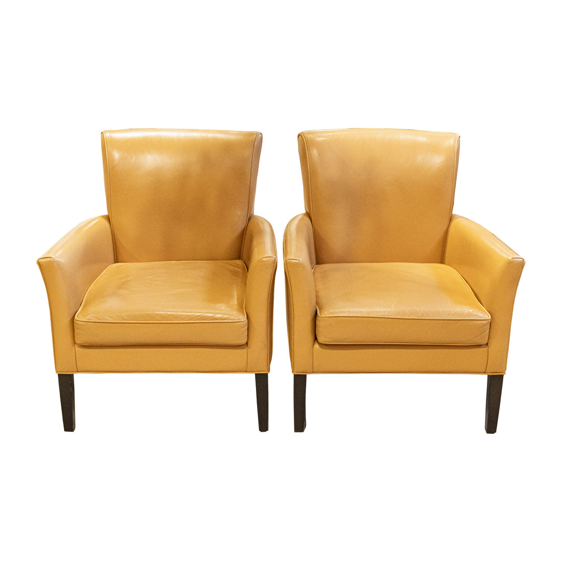 Tan Leather Arm Chairs Set Of 2