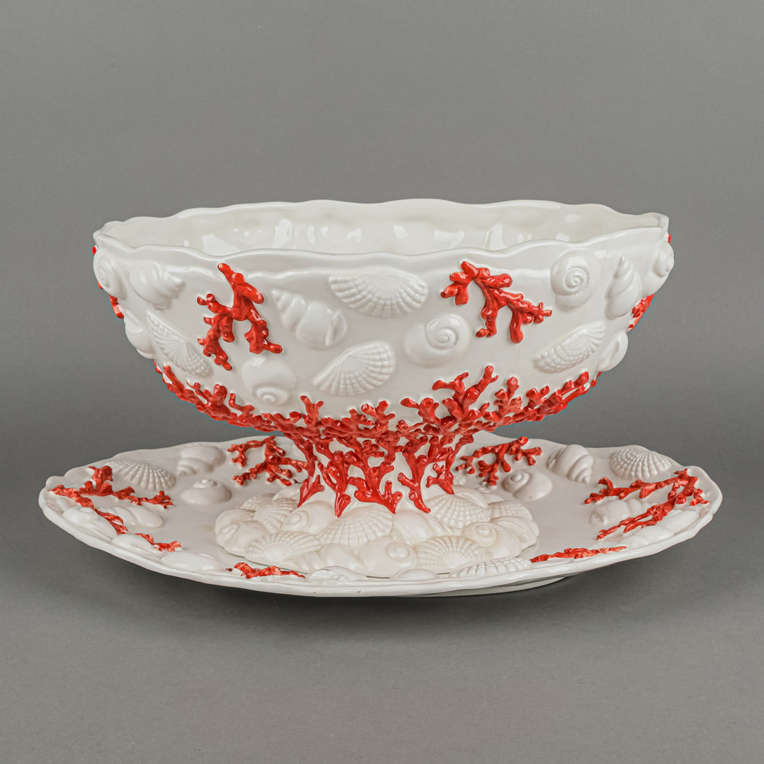 SAN MARCO HOME LIVING Embossed Ceramic Sea Life Centrepiece