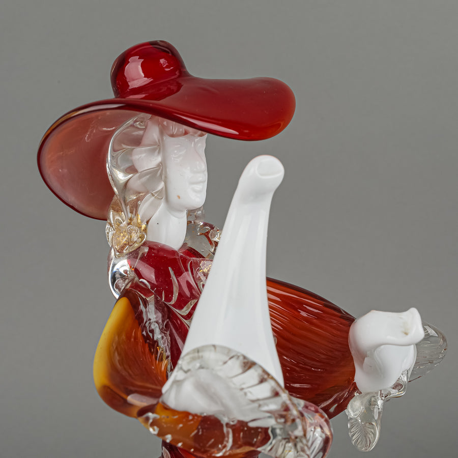 NEW ARTE 90 Murano Art Glass Fig Dancing Hat Couple Red 2Pcs