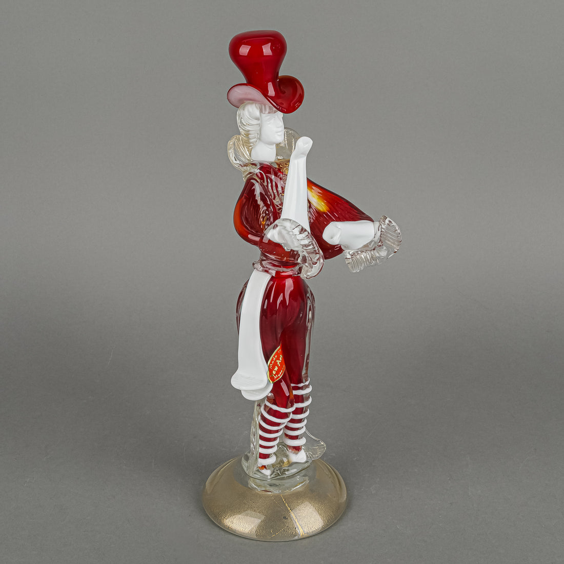 NEW ARTE 90 Murano Art Glass Fig Dancing Hat Couple Red 2Pcs
