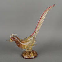 Murano Style Foglia D'oro Pheasant Fig Set Of 2