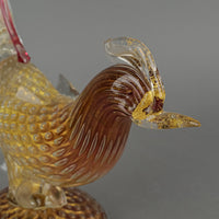 Murano Style Foglia D'oro Pheasant Fig Set Of 2