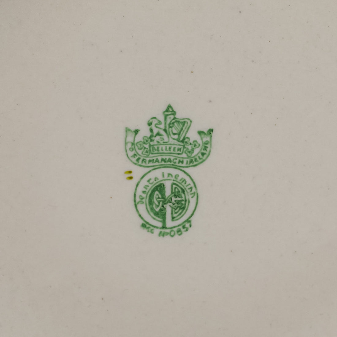 BELLEEK Shamrock Basketweave Lidded Biscuit Barrel