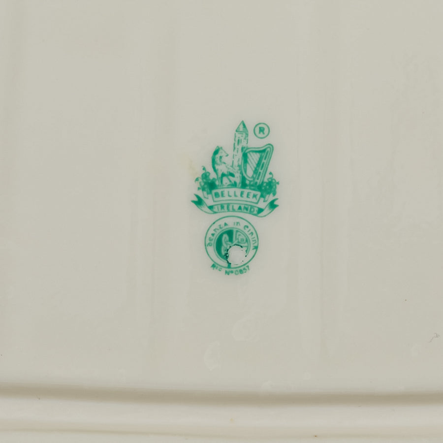 BELLEEK Cottage Figural Cheese Dish 2 Pieces
