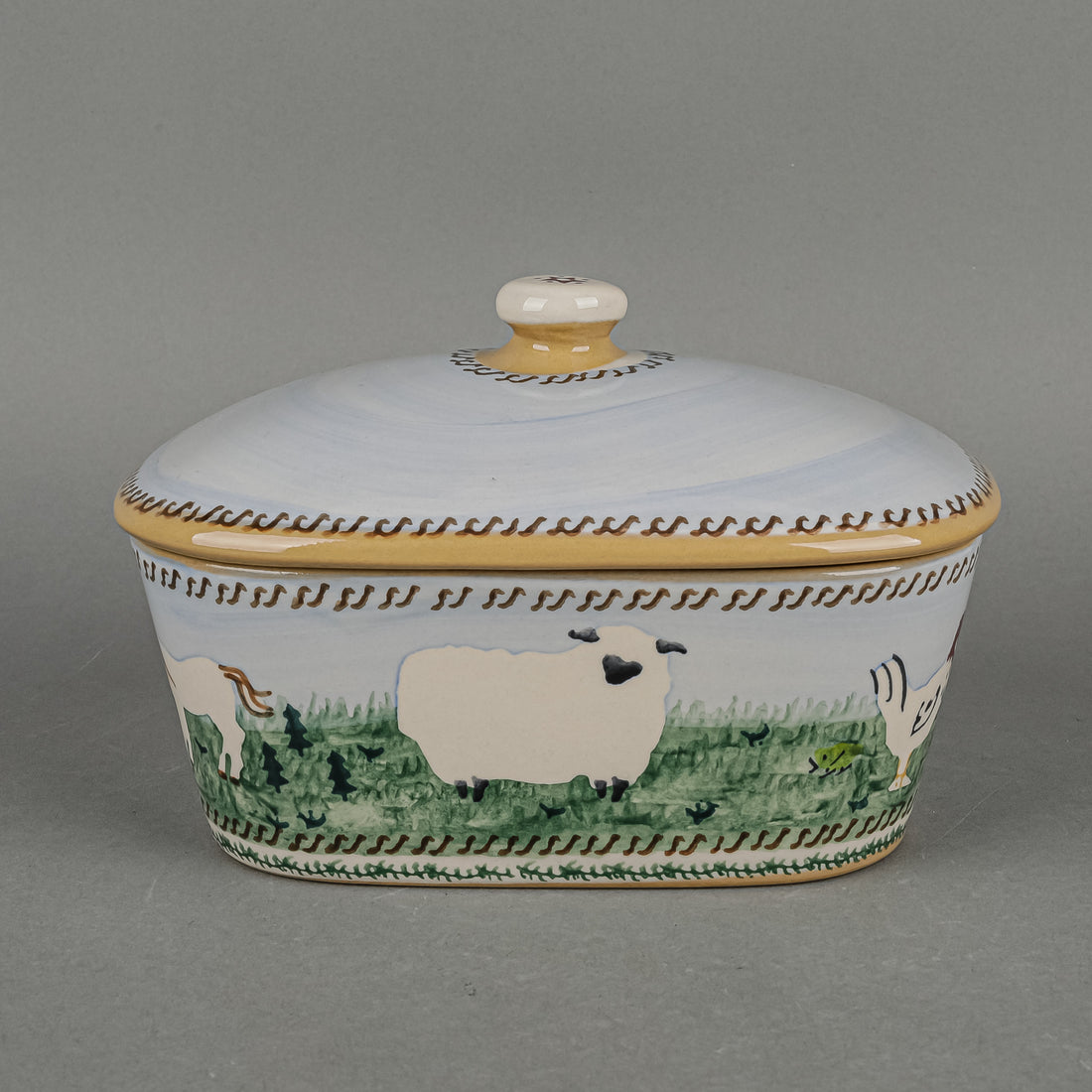 NICHOLAS MOSSE POTTERY Animals Covered Butterdish