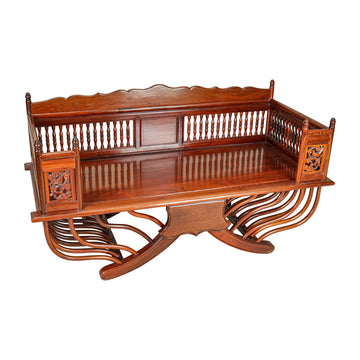 Asian Style Teak Spindle Bench