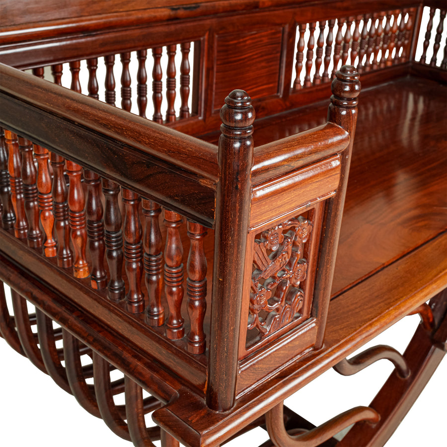 Asian Style Teak Spindle Bench
