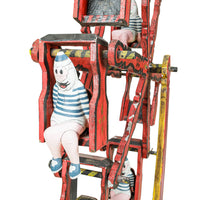 Folk Art Ferris Wheel With 3 Riders