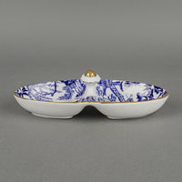 ROYAL CROWN DERBY Mikado 2 Section Relish Dish w/Handle