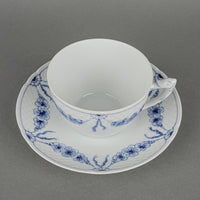 BING & GRØNDAHL Empire Blue & White Breakfast Cup & Saucers 104 Set of 4