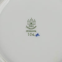 BING & GRØNDAHL Empire Blue & White Breakfast Cup & Saucers 104 Set of 4