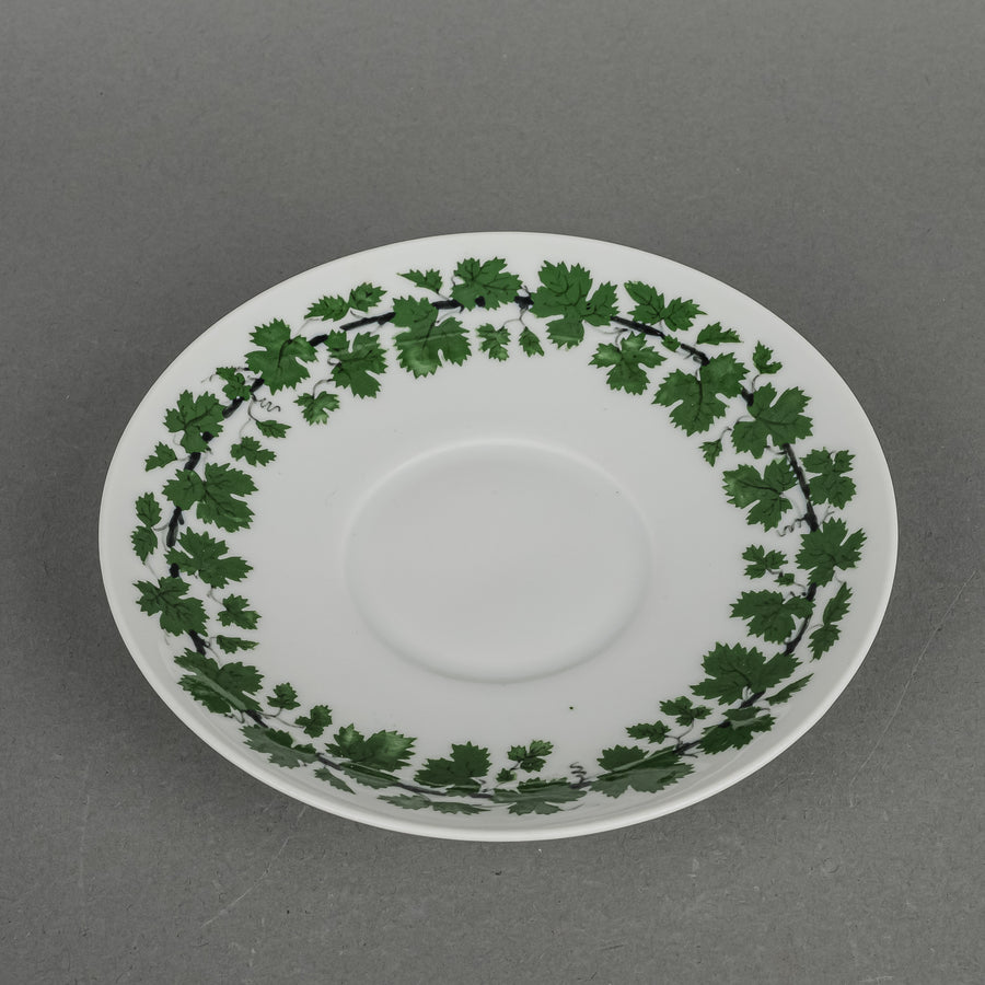 MEISSEN Full Green Vine Footed Cup & Saucer