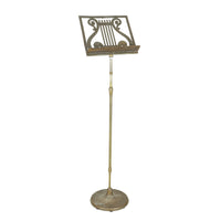 Vintage Brass Music Stand Lyre Motif