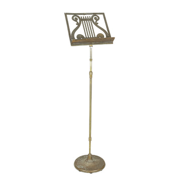 Vintage Brass Music Stand Lyre Motif