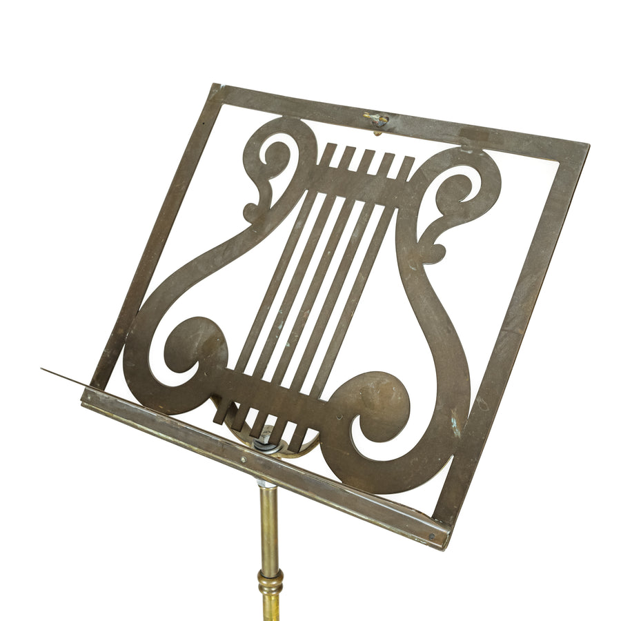 Vintage Brass Music Stand Lyre Motif