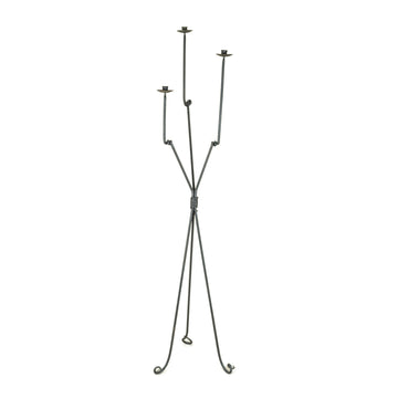 Wrought Iron Three Arm Floor Candelabra