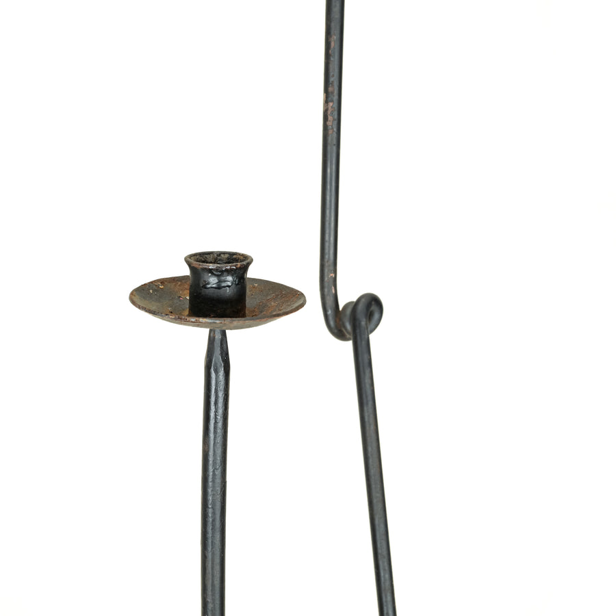Wrought Iron Three Arm Floor Candelabra