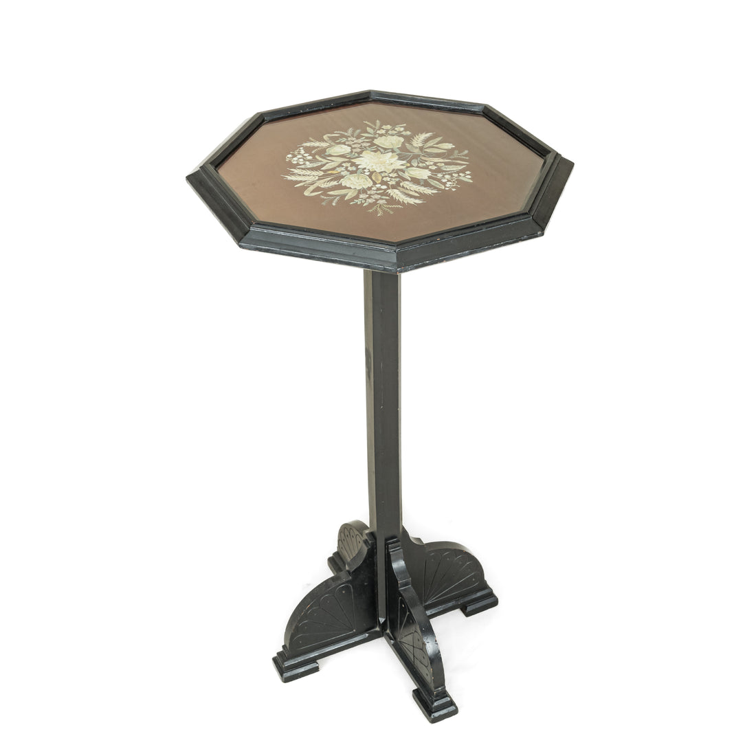 Vintage Tilt Top Stand w/Embroidered Top