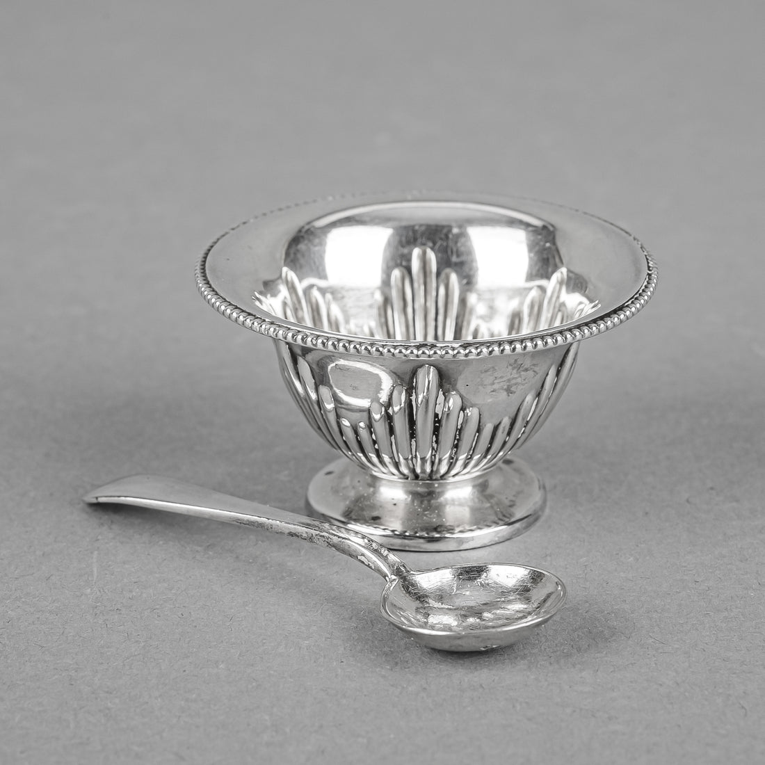 FENTON BROS Sterling Salt Cellars And Spoons Set Of 2 - 4 Pieces