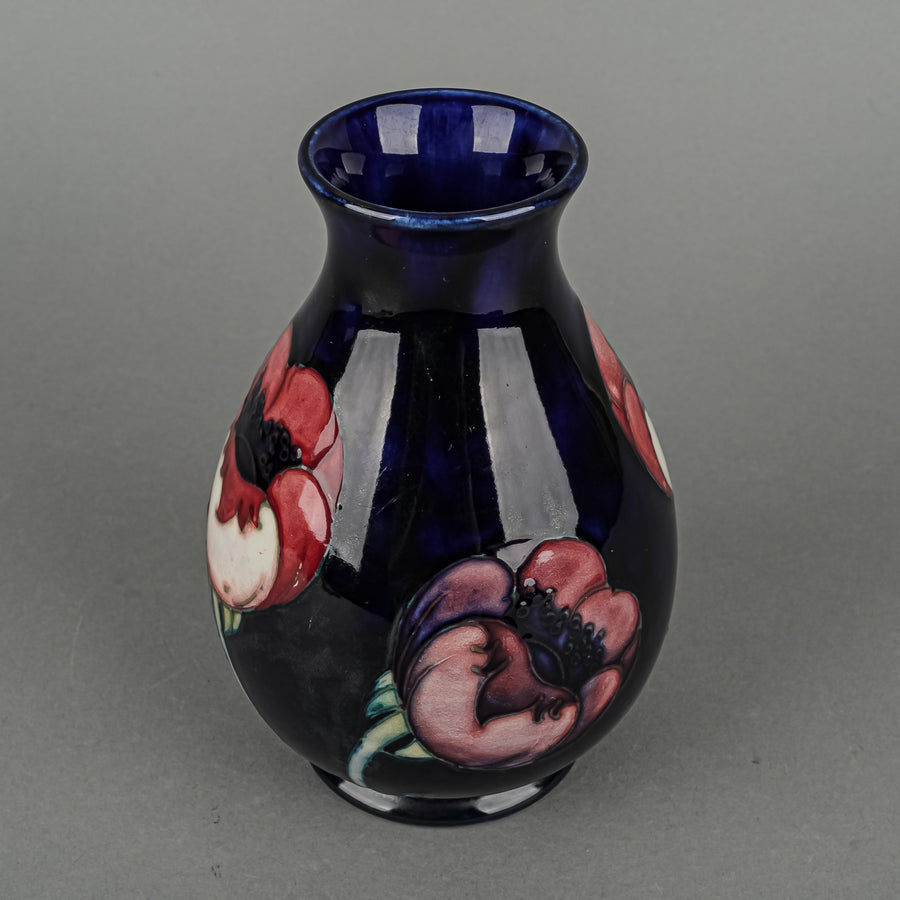 MOORCROFT Big Poppy Blue Ground Vase