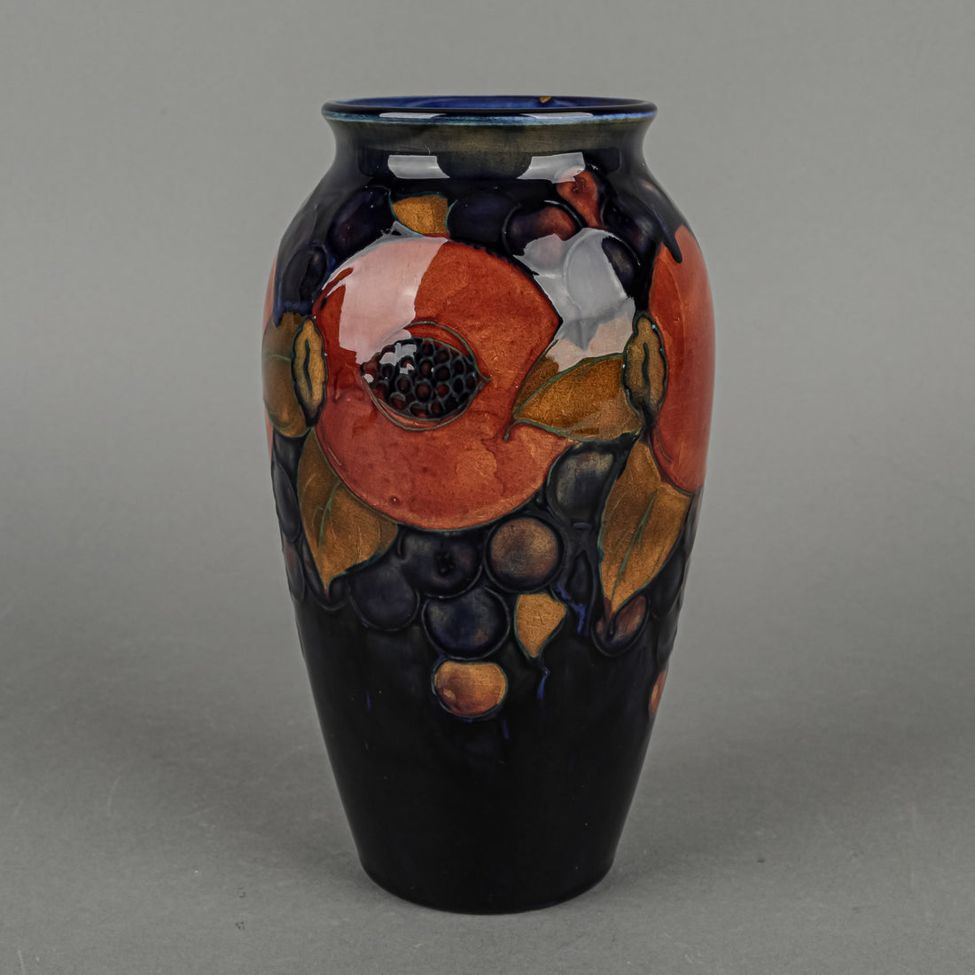 MOORCROFT Pomegranate Blue Ground Vase
