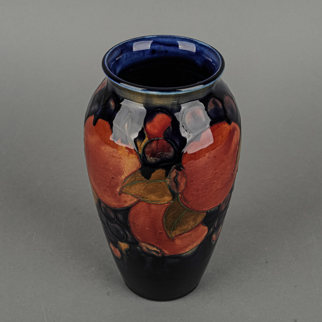 MOORCROFT Pomegranate Blue Ground Vase