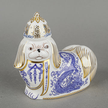 ROYAL CROWN DERBY Paperweight National Dogs Pekinese
