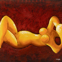 V. Wyk Abstract Reclining Nude       Oil On Canvas