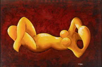 V. Wyk Abstract Reclining Nude       Oil On Canvas