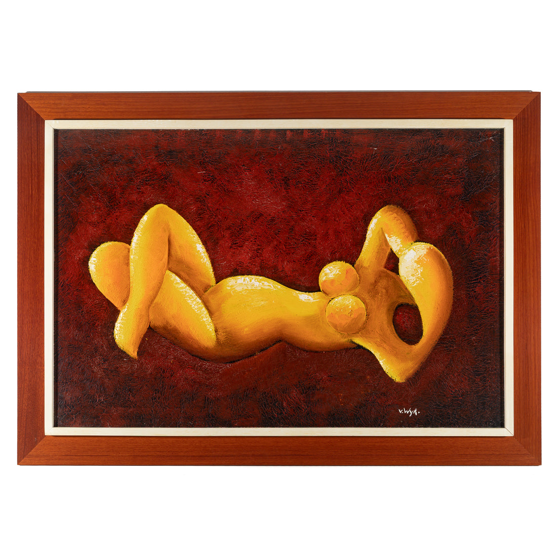 V. Wyk Abstract Reclining Nude       Oil On Canvas