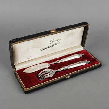 French 800 Silver Breakfast Set 2pcs