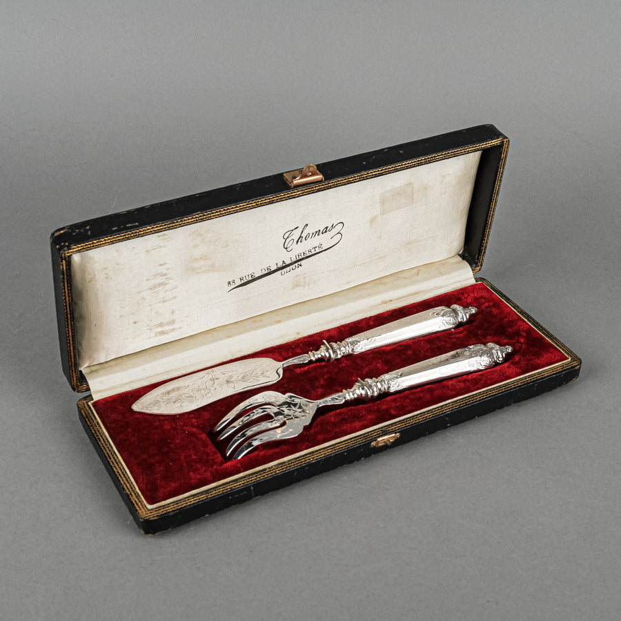 French 800 Silver Breakfast Set 2pcs