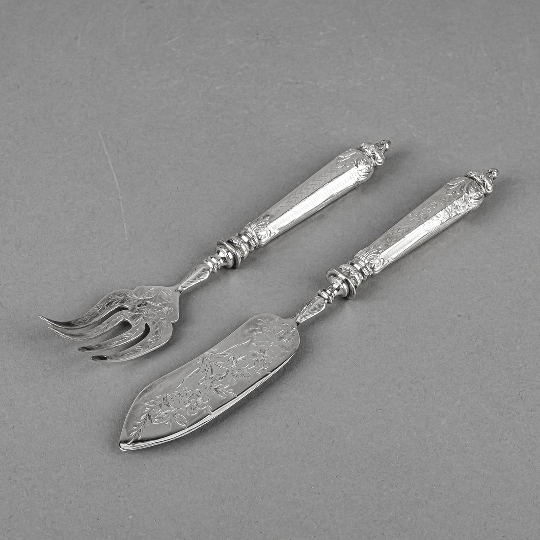 French 800 Silver Breakfast Set 2pcs