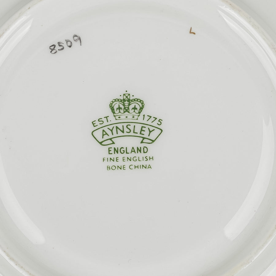 AYNSLEY Empress Maroon 8509 Cream Soup And Saucers Set of 10 Plus Extra