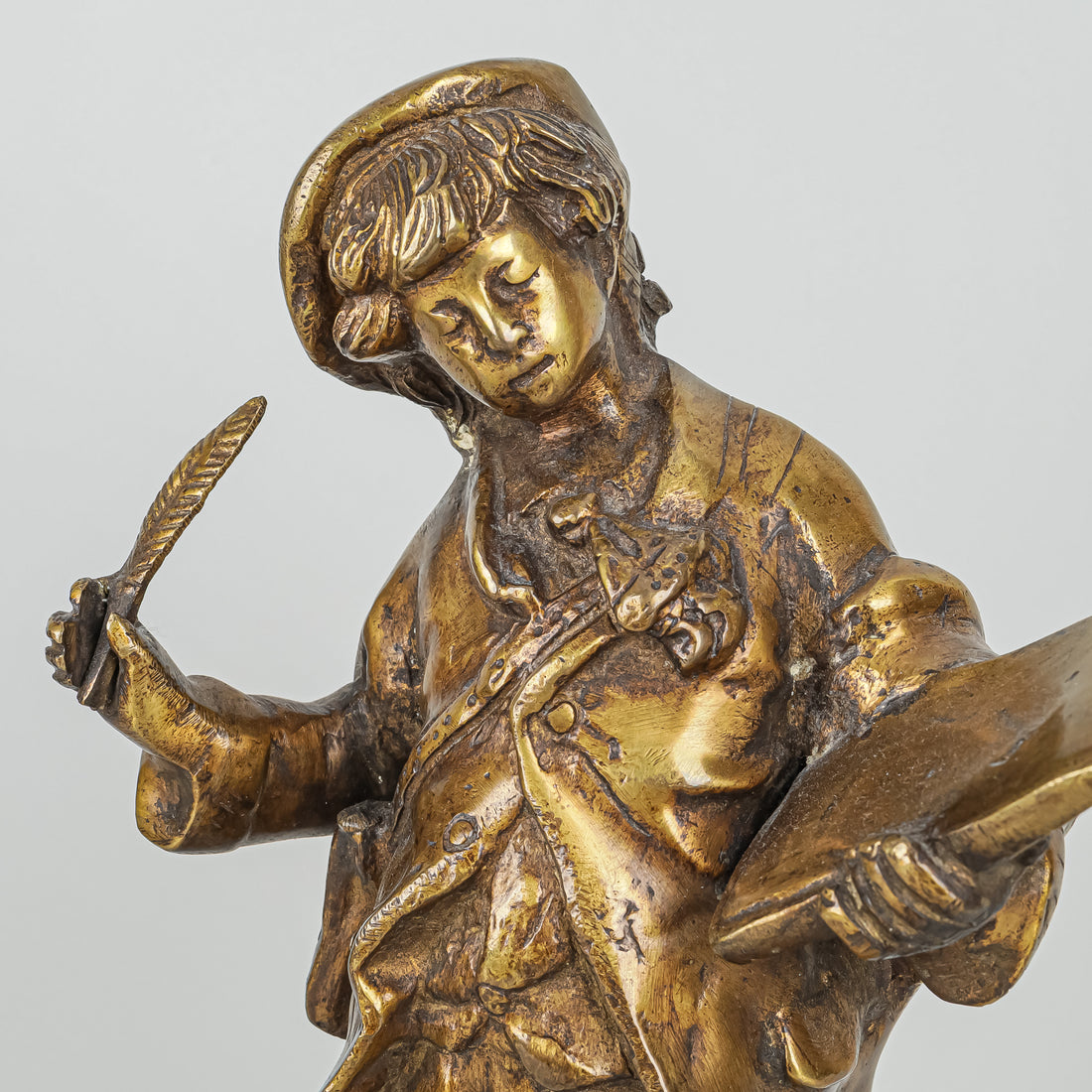 After E. Rancoulet (French 19thC) Boy With Quill and Quire