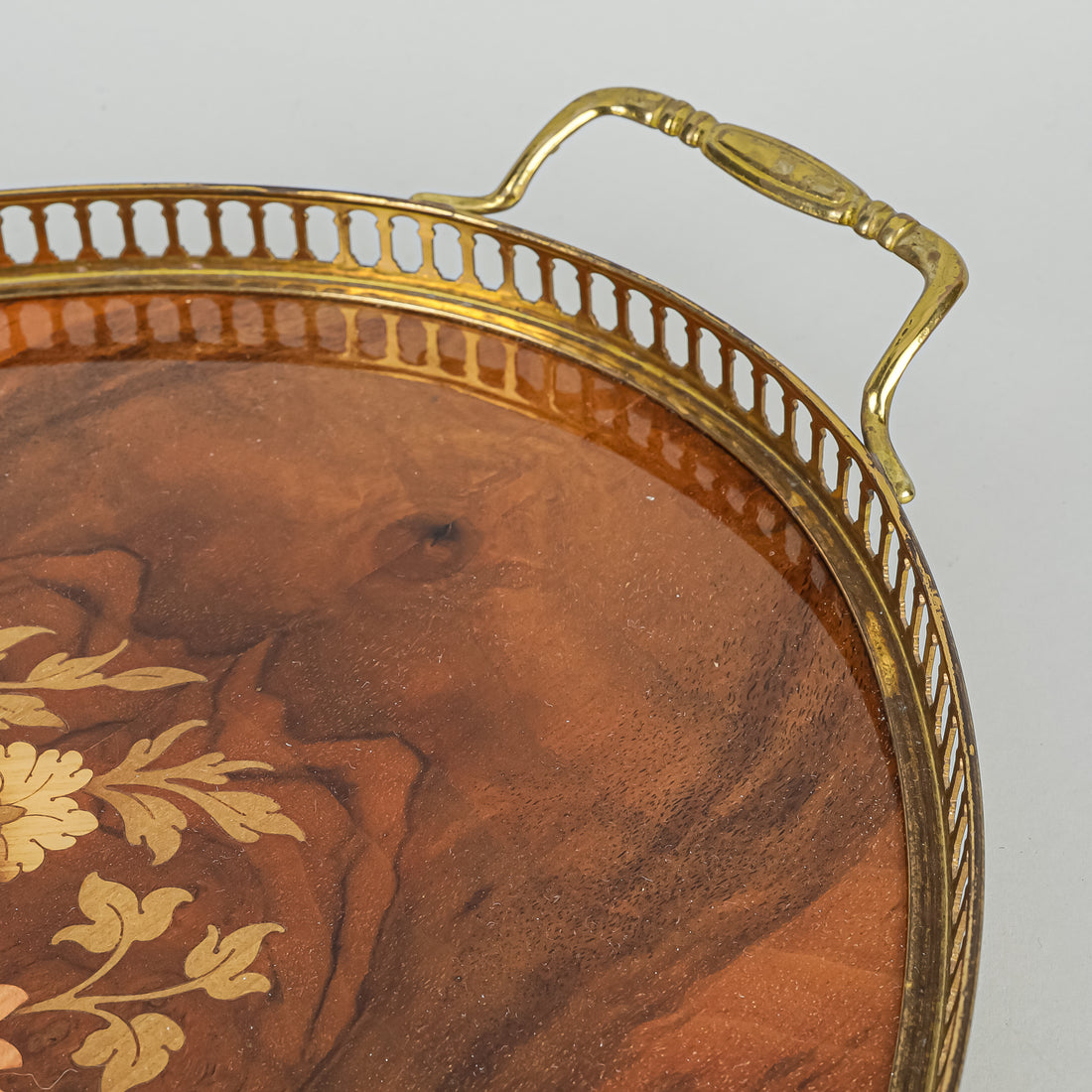 Italian Sorrrentino Wood Marquetry Gallery Tray