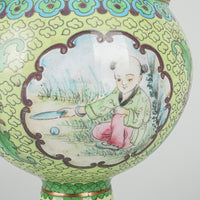 Asian Cloisonne Pedestal Jar With Lid