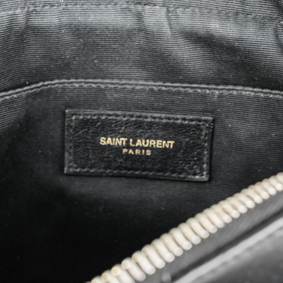 YVES SAINT LAURENT 2022 Black Leather Small "Lou" Handbag